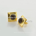 Natural Smoky Quartz Gemstone Studs Earring, Vermeil Gold Gemstone Jewelry Suppliers